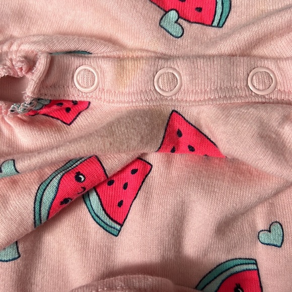 Carters Strawberry button Romper - Picture 4 of 6